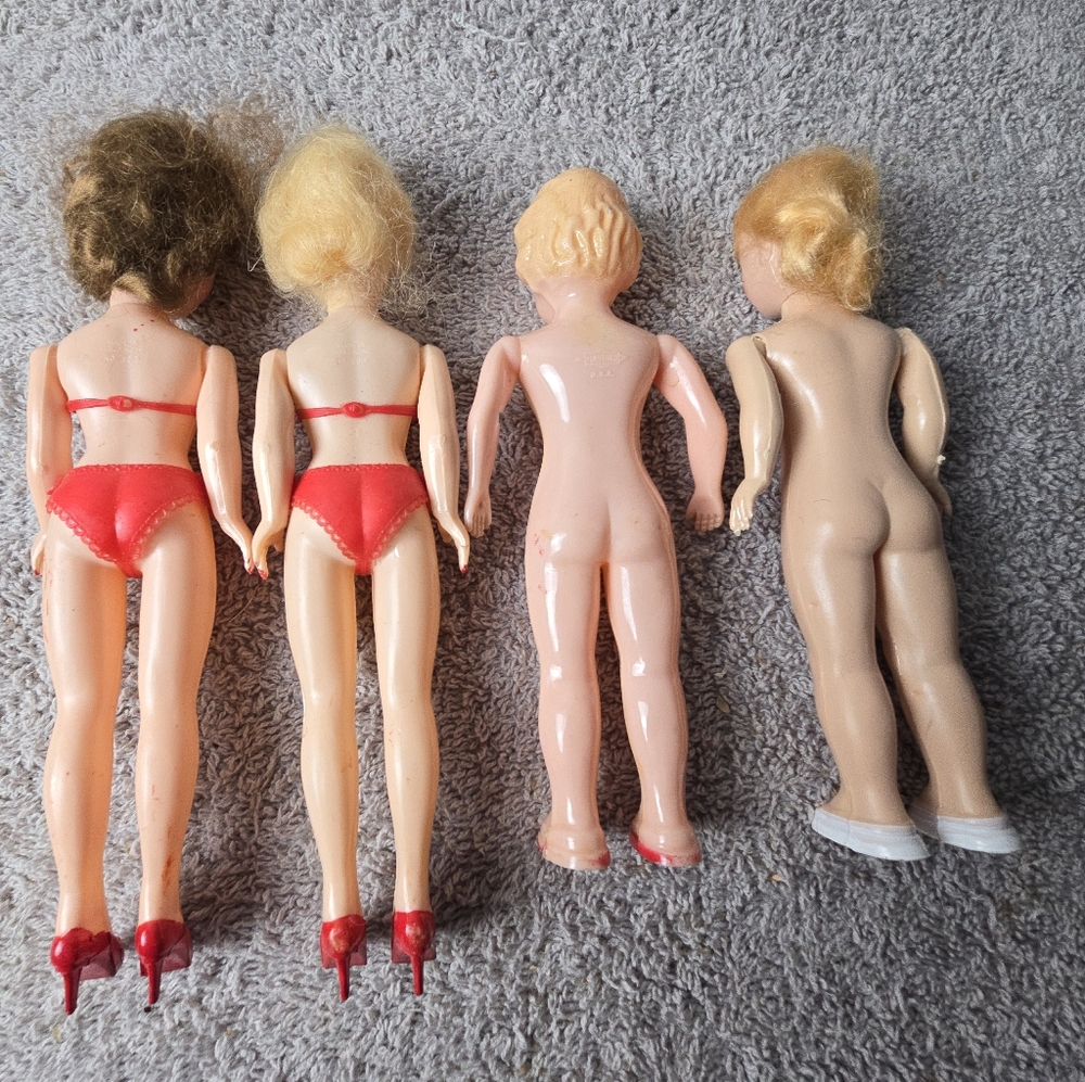Vintage 2 Sleepy Eye Dolls And 2 Hard Plastic Dolls - Picture 12 of 12
